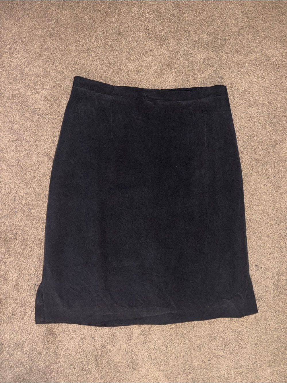 VTG 90s Black 100% Pure Silk midi skirt
